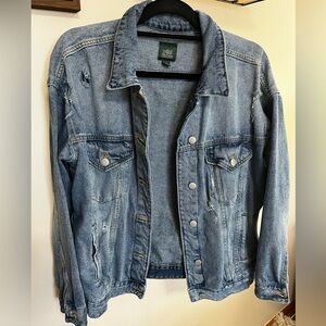 Distressed Jean jacket, size M, good used condition